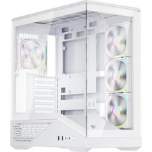 1ST Player Gm7 Btf Beyaz 750W 80+ Bronze Argb 4X12CM Fan Temperli Cam USB 3.0 Type-C Atx Kasa