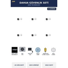 Dahua 6 Kameralı 2mp Güvenlik Kamera Seti Sesli Gece Görüşlü Bullet Dış Mekan 4tb ~63 Gün Kayıt