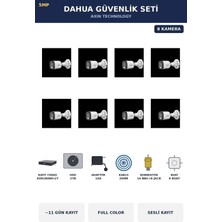 Dahua 8 Kameralı 5mp Güvenlik Kamera Seti 5mp Full Color Sesli Bullet Dış Mekan 2tb ~11 Gün Kayıt