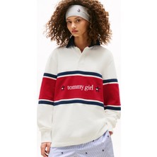 Tommy Hilfiger Erkek Beyaz Tommy Hilfiger Tommy Gırl Rugby Pol, Ybl Beyaz Erkek Sweatshirt