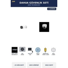 Dahua 2 Kameralı 2mp Güvenlik Kamera Seti Sesli Gece Görüşlü Dome+Bullet 500GB ~23 Gün Kayıt