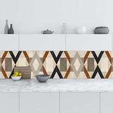 Zemira Mutfak Tezgah Arası Folyo Fayans Kaplama Folyosu Geometrik Dekorasyon 60X100 cm