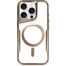 KSB Store Apple Iphone 16 Pro Kılıf Boyi Magsafe Silikon Kapak - Kahverengi