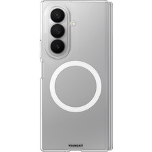 Galaxy Z Fold 7 Uyumlu Kılıf M-Safe Şarj Özellikli Youngkit Clear Serisi Kapak Şeffaf