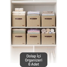 Ironika 6'lı Çok Amaçlı Dolap Içi Düzenleyici, Raf Düzenleyici, Oyuncak Çamaşır Saklama Kutusu 30X30X30 cm