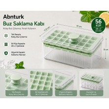 Abnturk Üstten Basmalı Hazneli Buzluk-Yeni Nesil Kapaklı Çift Kalıp 56 Buz Küpü Hazneli Buz Kalıbı