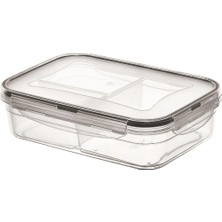 Zemira 3 Bölmeli Kilitli Kapaklı 1 Litre Erzak Saklama Kabı LC-510
