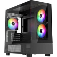 1ST Player Mıku Mi5 Siyah 750W 80+ Atx 3.1 Sılver Argb 6X12CM Fan Temperli Cam USB 3.0 M-Atx Kasa