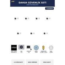 Dahua 7 Kameralı 2mp Güvenlik Kamera Seti Sesli Gece Görüşlü Bullet Dış Mekan 1tb ~13 Gün Kayıt