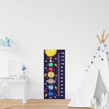 Zemira Çocuk Odası Bebek Odası Boy Ölçer Boy Cetveli Sticker Gezegenler