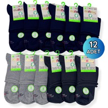 Dündar Çorap 0614 Dündar Bambu Diyabetik Konç Patik 12LI 36-40 Karışık Renk