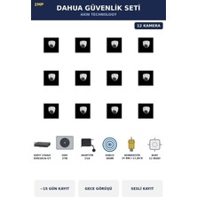 Dahua 12 Kameralı 2mp Güvenlik Kamera Seti Sesli Gece Görüşlü Dome Iç Mekan 2tb ~15 Gün Kayıt