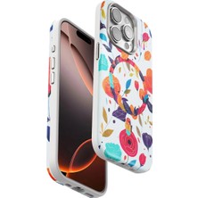 KSB Store Onegif Apple Iphone 15 Pro Max Flower Series Magsafe Kapak - Beyaz