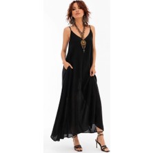 Boutique Bade Yazlık Ince Askılı Uzun Elbise