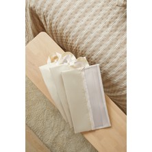 Ocean Home Textile 3'lü Bej Renk Fileli Oxford Kumaş Ayakkabı Düzenleyici Taşıma Çantası Seti 22 x 40 x 9 cm