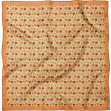 Sultan İpek Sonbahar Esintisi Çiçek Desenli Fular / Bandana 70X70CM
