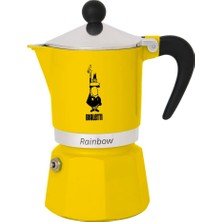 Zemira - Rainbow: 3 Cups Ocak Üstü Espresso Pişirici - 130ML - Sarı Renk - Alüminyum Gövde - Pate