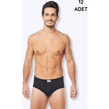 Seher Yıldızı 0005R Seher Erkek Slip Renkli 12LI Siyah