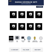 Dahua 8 Kameralı 2mp Güvenlik Kamera Seti Gece Renkli Full Color Sesli Dome 1tb ~11 Gün Kayıt