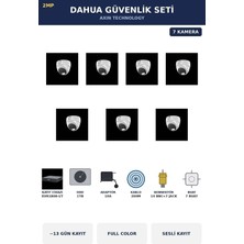 Dahua 7 Kameralı 2mp Güvenlik Kamera Seti Gece Renkli Full Color Sesli Dome 1tb ~13 Gün Kayıt