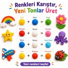 Hayal Gücü Kil Seti - 12 Renkli Hava ile Kuruyan Zıplayan Kil Hamuru, Yumuşak ve Kolay Şekillenen, Kokusuz, Eğitici Aktivite Seti -