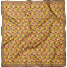 Sultan İpek Sonbahar Yaprak Desenli Fular / Bandana 70X70CM