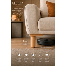 Legora Wood Design 15 cm Bohem Ahşap Mobilya Ayakları Gürgen Koltuk Kanepe Baza Ayağı Ham