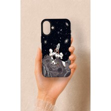 Vip Case iPhone 16 Plus Uyumlu Uzay Astronot Desenli Silikon Kılıf