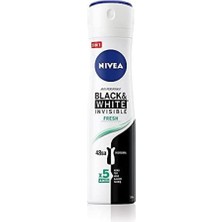 Zemira Nivea Kadın Sprey Deodorant Black & White Invisible Fresh, Ter Ter Kokusuna Karşı 48 Saat Anti-P