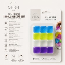 Mersi Shop 12'li Renkli Su Dolu Buz Küpü Seti Bpa Free Tekrar Kullanılabilir Içecek Soğutucu Buz Küpleri