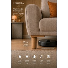 Legora Wood Design 15 cm Bohem Ahşap Mobilya Ayakları Gürgen Koltuk Kanepe Baza Ayağı Açık Ceviz