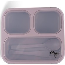 Zemira Citron Citron Çatal Kaşıklı Bento Beslenme Kutusu Seti - Purple 1196861