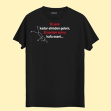 DEFAS Espirili BASKILAR-BEYAZ-SİYAH%100 Pamuk-Regular-Bisiklet Yaka-Trend T-Shirt-Baskılı Tişört