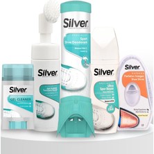 Zemira Silver Unisex Ayakkabı Bakım Seti - Deodorant - Köpük - Ultra Beyaz Boya - Jel - Sünger