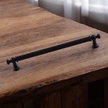 Zemira Selçuklu (224 mm - 22.4 Cm) Siyah Metal Mobilya Mutfak Çekmece Dolap Dolabı Kulbu Kulpu Kulpları