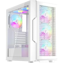 1ST Player Trılobıte T7 Beyaz 650W 80+ Argb 4X12CM Fan Temperli Cam Mesh USB 3.0 Atx Kasa