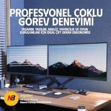 North Bayou Nb A5C Ergonomic 17-32 Inch Çift Kol 2-9 kg Kapasiteli Yeni Nesil Profosyonel Monitör Standı (Siyah)
