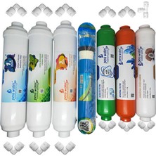 Pera Water Kapalı Kasa Su Arıtma Cihazlarına Uygun Pera Water Mebranlı 7’li Mineral + Alkali Filtre Seti Bağlantı Dirseği Hediyeli