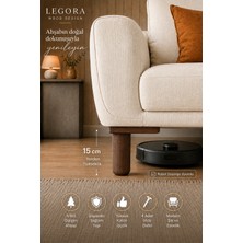 Legora Wood Design 15 cm Bohem Ahşap Mobilya Ayakları Gürgen Koltuk Kanepe Baza Ayağı Koyu Ceviz