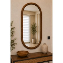 Effe Yapı Dekor Doğal Ahşap Çerçeveli 108X67 cm ( Ceviz ) Dekoratif Ayna
