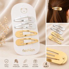 Adivo Store Gold & Silver Metal Çıtçıt Toka Seti 4’lü – Klasik Saç Tokası Çocuk