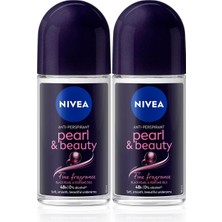 Zemira Nivea Kadın Roll On Deodorant Pearl&beauty Fine Fragrance,48 Saat Anti-Perspirant Koruma 50ML X2 Ad
