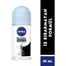 Zemira Nivea Kadın Roll On Deodorant Black & White Invisible Pure 48 Saat Anti-Perspirant Koruma (50 Ml)