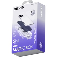 sbodurhome    iPhone 16 Bilvis 5in1 5d Magic Hayalet Cam Ekran Koruyucu - Siyah