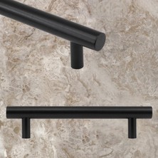 Zemira 10 Adet Rosemary Mobilya Mutfak Çekmece Dolap Kapak Kulpu Kulbu 128 mm Mat Siyah Metal Kulp (10 Ade