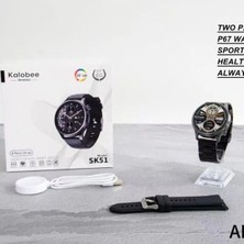 Marka Aksesuar Kalobee  SK51  Akıllı  Saat Güçlü Batarya  Çift Kordon