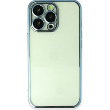 Bezos iPhone 13 Pro Max Kılıf Razer Lensli Silikon - Açık Mavi