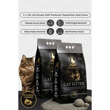 Aktif Karbonlu Topaklaşan Bentonit Kedi Kumu 10 Lt x 2 Adet