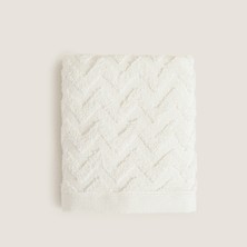 Chakra Zigzag %100 Pamuk El Havlusu 30x40 cm Beyaz