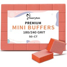 Zemira Maryton Mini Tırnak Tamponu Blokları - 180/240 Grit Profesyonel Salon Kalitesinde Turuncu Tamponlar
